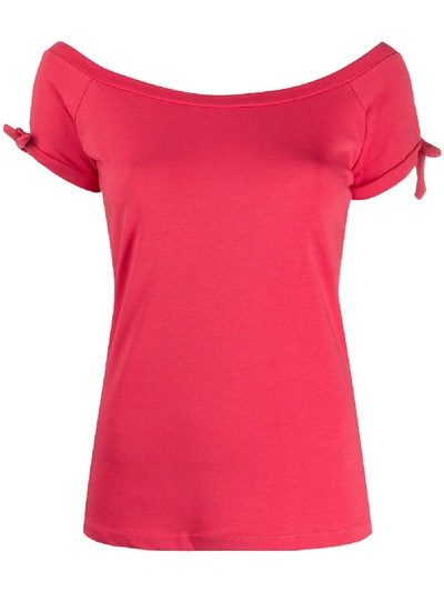 Shop Snobby Sheep Off-the-shoulder T-shirt In Red