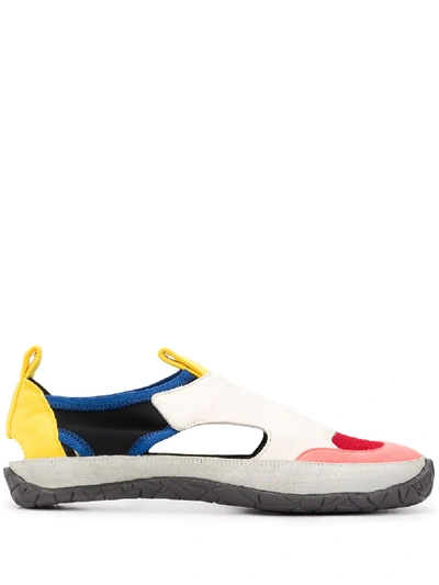 Shop Issey Miyake Cut-out Slip-on Sneakers In Neutrals