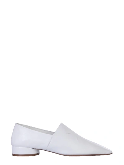 Shop Maison Margiela Leather Loafers In Bianco