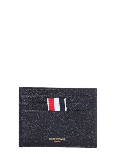 Shop Thom Browne Leather Holder In Nero