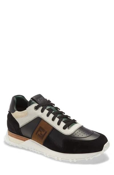 Shop Fendi Multicolor Sneaker In Black