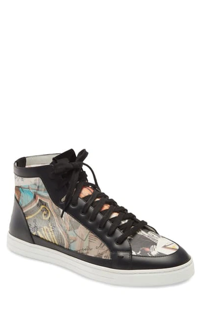 Shop Fendi Karl Kollage High Top Sneaker In Multicolor/bianco