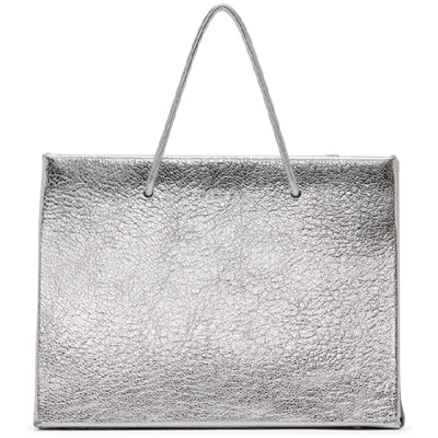 Shop Medea Silver Leather Chain Hanna Bag