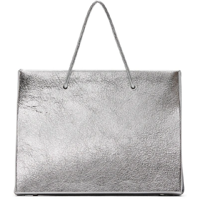 Shop Medea Silver Leather Chain Hanna Bag