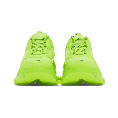 Shop Balenciaga Yellow Triple S Sneakers In 7320 Fluo Y