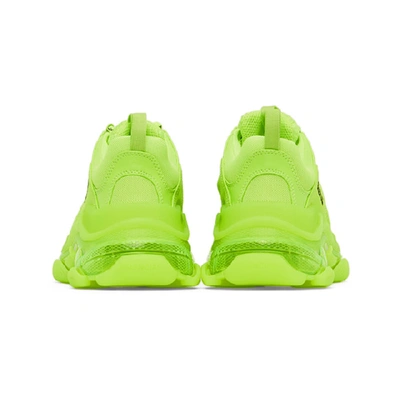 Shop Balenciaga Yellow Triple S Sneakers In 7320 Fluo Y