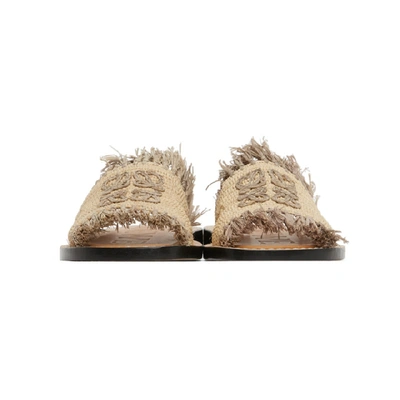 Shop Loewe Beige Raffia Mule Sandals In 2123 Natura