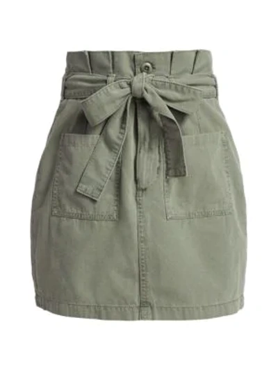 Shop Joe's Jeans Utility Paperbag-waist Mini Skirt In Army Green