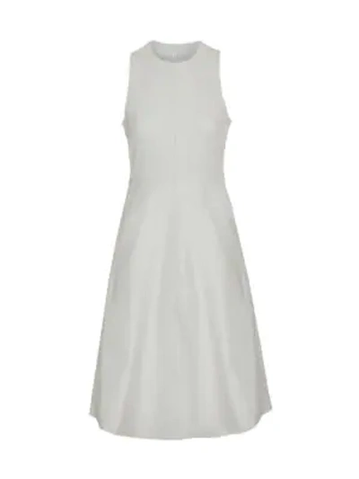 Shop Remain Birger Christensen Portia Leather Fit & Flare Dress In Bright White