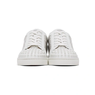 Shop Christian Louboutin White Louis Junior Spikes Orlato Sneakers In W057 Versio