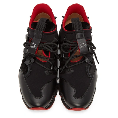 Shop Christian Louboutin Black And Red Runner Sneakers In Bk01 Black