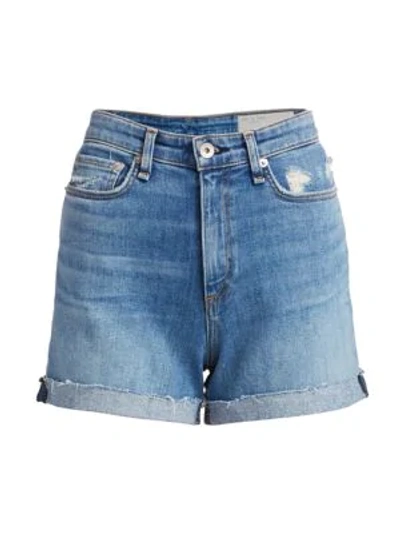 Shop Rag & Bone Nina High-rise Cuffed Denim Shorts In Palmer