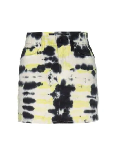 Shop Hudson Viper Tie-dye Mini Skirt In Electirc Citron