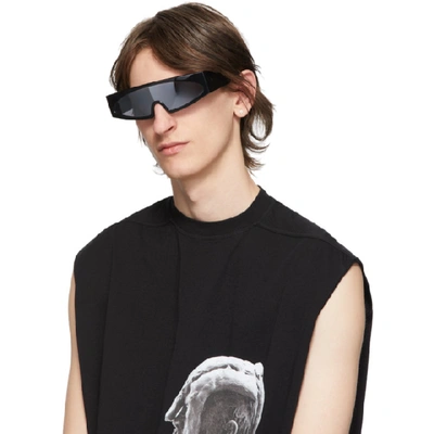 Shop Rick Owens Black And Silver Kiss Sunglasses In 0918 Black