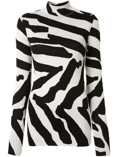 Shop Proenza Schouler Abstract-stripe Turtle-neck Jumper In White