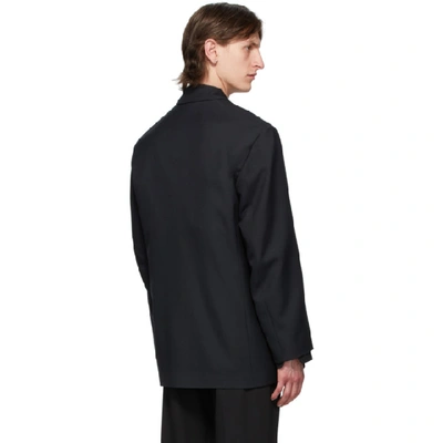 Shop Balenciaga Black Uniform Logo Blazer In 1000 Black