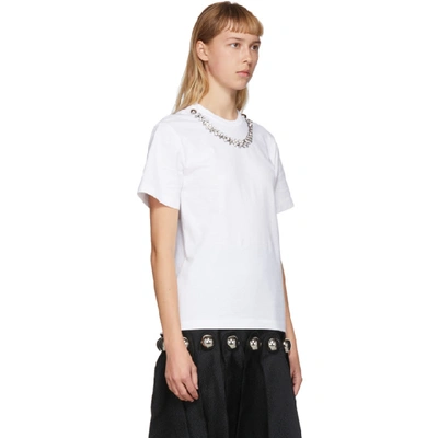 Shop Christopher Kane White Crystal Necklace T-shirt