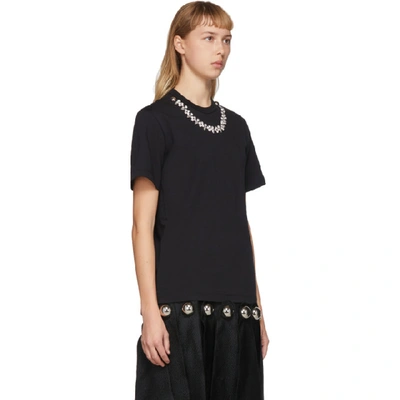 Shop Christopher Kane Black Crystal Necklace T-shirt