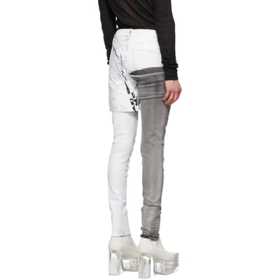 Shop Rick Owens White Wax Tyrone Collage Jeans In 01c White W