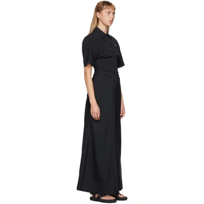 Shop Off-white Black Long Draped Shirt Dress
