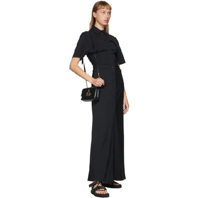 Shop Off-white Black Long Draped Shirt Dress