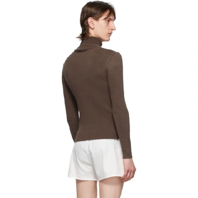 Shop Ludovic De Saint Sernin Brown Knit Turtleneck In Dark Chocol