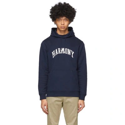 Shop Harmony Navy College Hoodie In 010 Navy