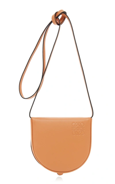 Shop Loewe Small Heel Leather Crossbody Bag In Brown
