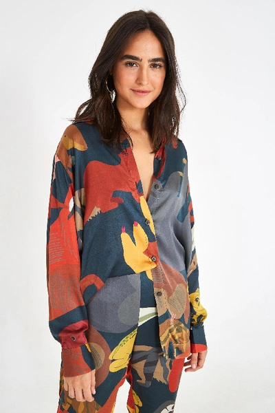 Shop Farm Rio Amazonian Animals Shirt In Multi