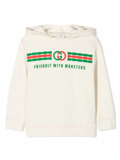 Shop Gucci Baby Cotton Sweatshirt In Panna