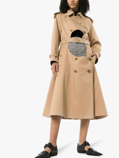 Shop Burberry Step Through Trench Coat In Brown