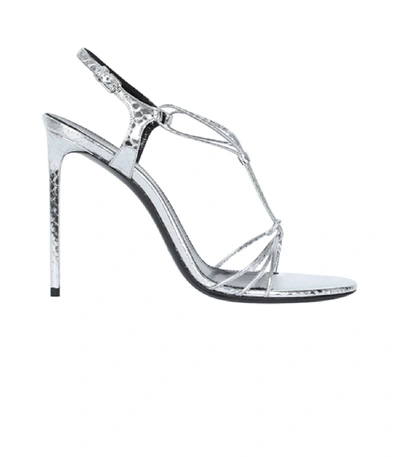 Shop Saint Laurent Silver Robin 105 Sandal