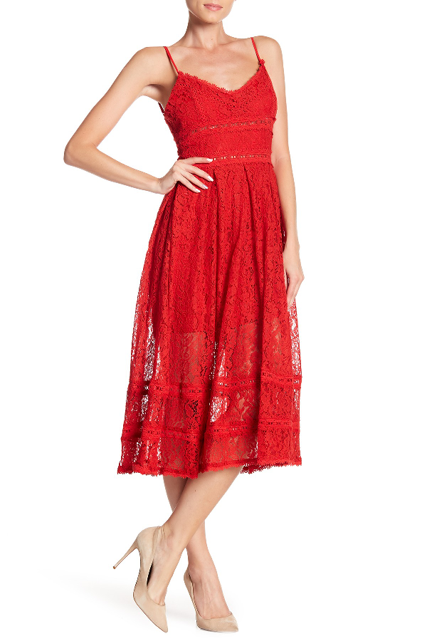 nsr midi lace dress