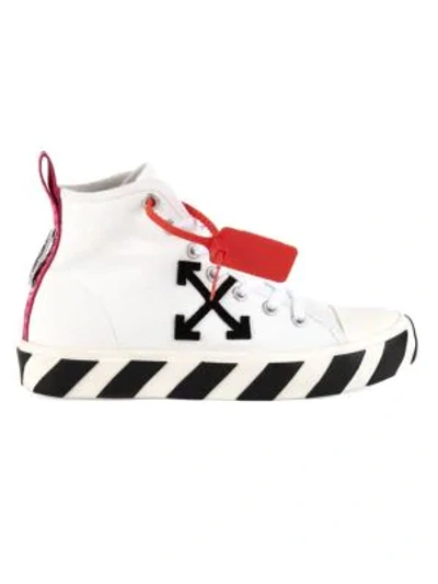Shop Off-white Mid-top Arrow Sneakers In White Black