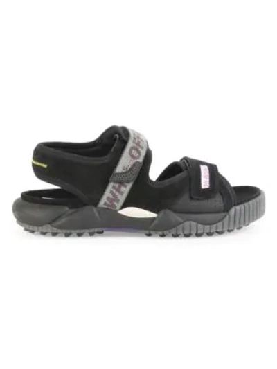 Shop Off-white Oddsy Minimal Trekking Leather Sandals In Black