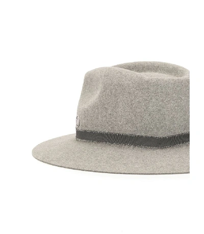 Shop Maison Michel Rico Fedora Hat In Grey