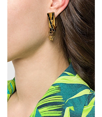 Shop Versace Gold Bamboo Earrings