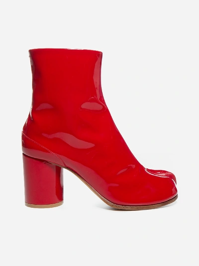 Shop Maison Margiela Tabi Patent Leather Ankle Boots