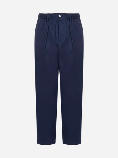 Shop Marni Wide-leg Cotton Trousers