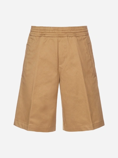 Shop Neil Barrett Stretch Cotton Shorts