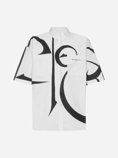Shop Givenchy Camicia In Cotone Con Stampa Calligraphy