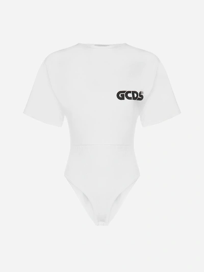 Shop Gcds Gilda Logo Stretto Cotton Tee-bodysuit