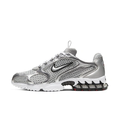 Nike Air Zoom Spiridon Cage 2 Rubber-trimmed Mesh And Leather Sneakers In Grey