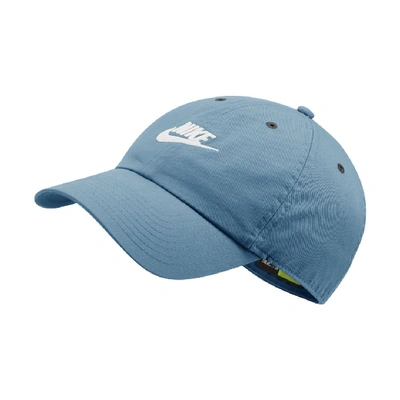 Shop Nike Sportswear Heritage86 Futura Washed Hat In Blue