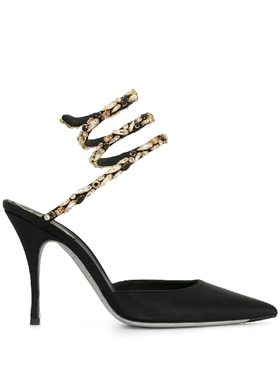 Shop René Caovilla Crystal Embellished Pumps In Black