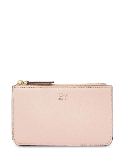 Shop Fendi Key Case Pouch In Pink