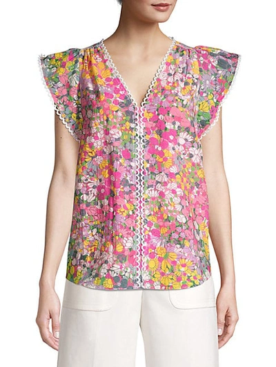 Kate spade floral discount dots burnout top