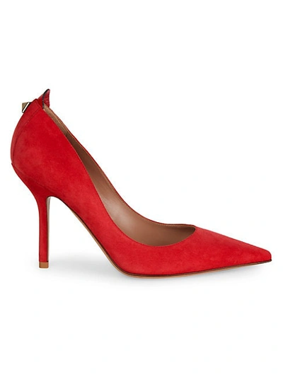 Shop Valentino Suede High-heel Pumps In Red