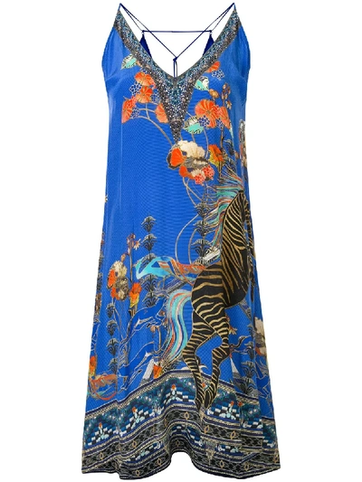 Shop Camilla Tree Of Life Strappy Dress In Blue