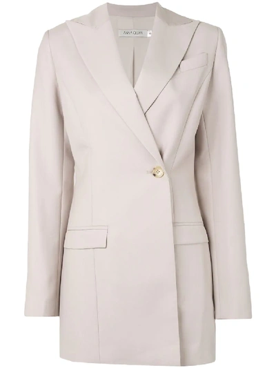 Shop Anna Quan Long-line Blazer In Neutrals